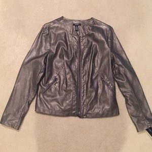 Gray metallic jacket NWT Medium